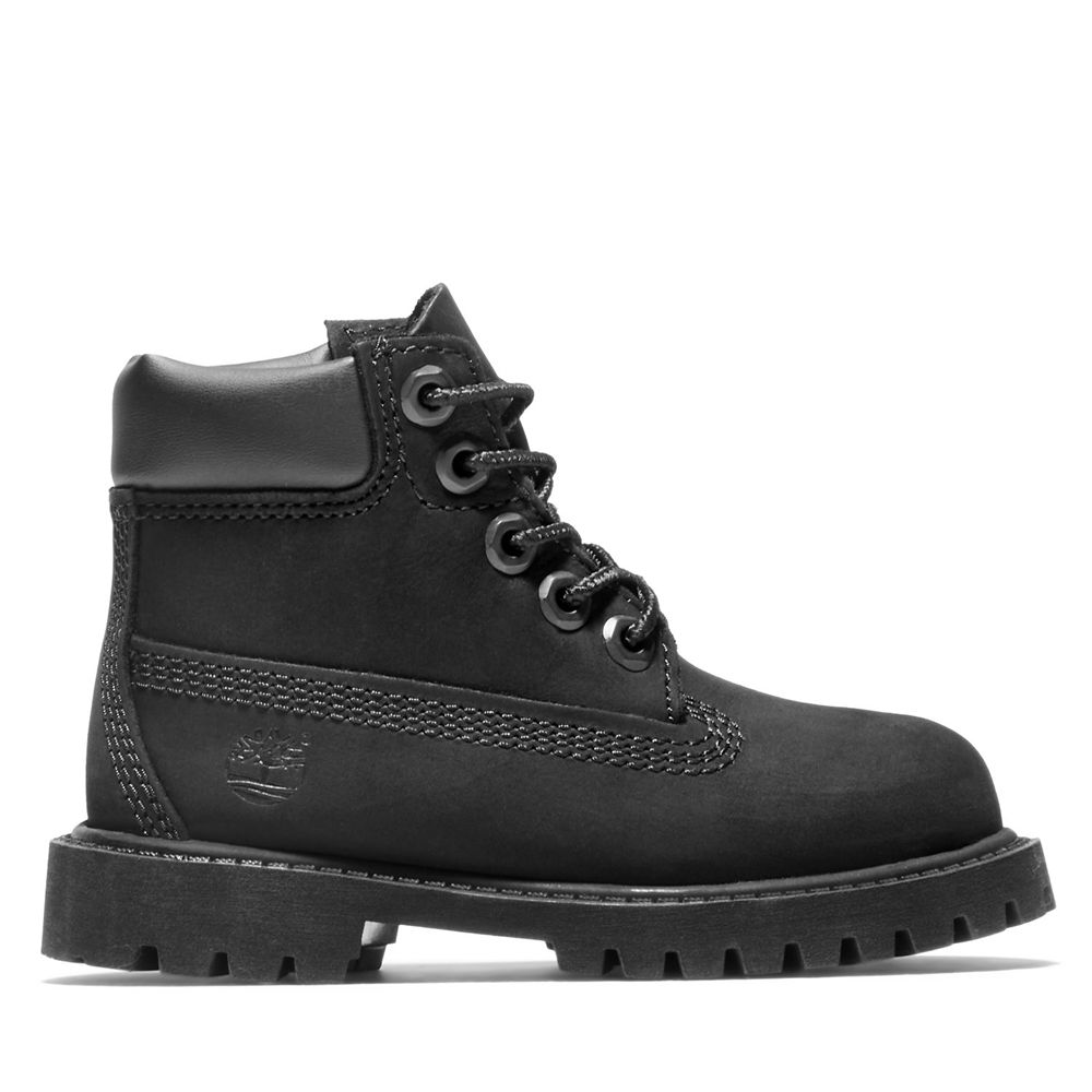 Timberland 6-Inch Μποτακια Παιδικα Μαυρα - Toddler Premium Waterproof - Greece 1206547-GQ